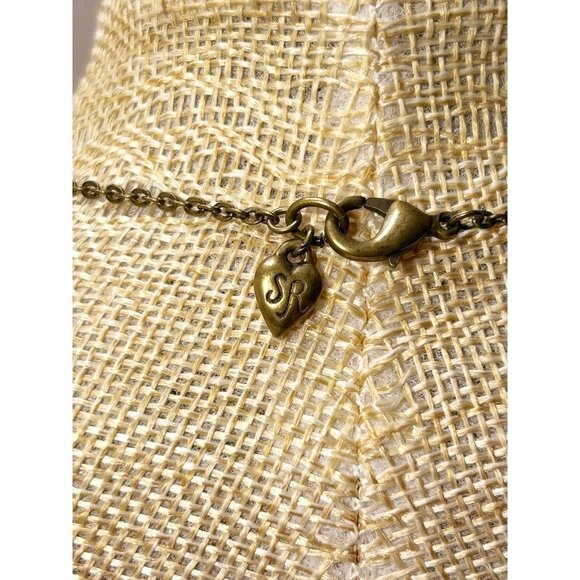 Sweet Romance Art Nouveaux Style Crystal Pendant Necklace in Bronze/Orange - Picture 4 of 4